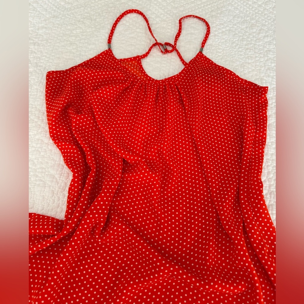 SOHO New York & Co. orange with white polka dots spaghetti strap top size S